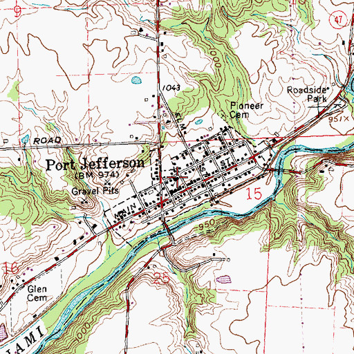 Topographic Map of Perry - Port - Salem Rescue Squad, OH