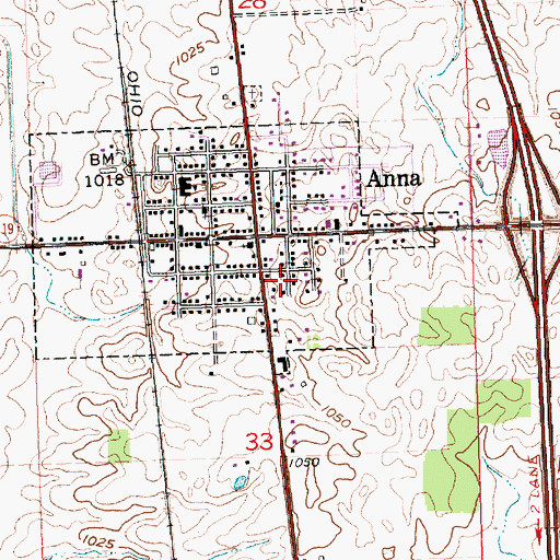 Topographic Map of Anna Rescue Squad, OH