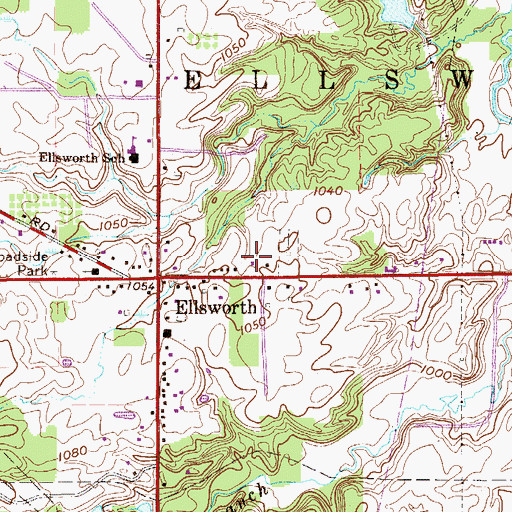 Topographic Map of Pellin Ambulance Service Station 1, OH