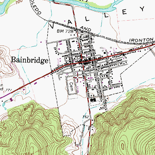 Topographic Map of Paxton Township Area Life Squad, OH