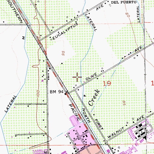Topographic Map of Lateral Four North, CA