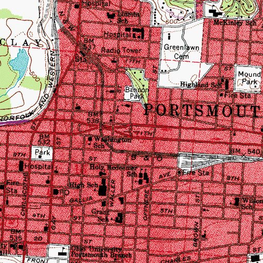 Topographic Map of Healthnet Aeromedical Services Healthnet 4, OH