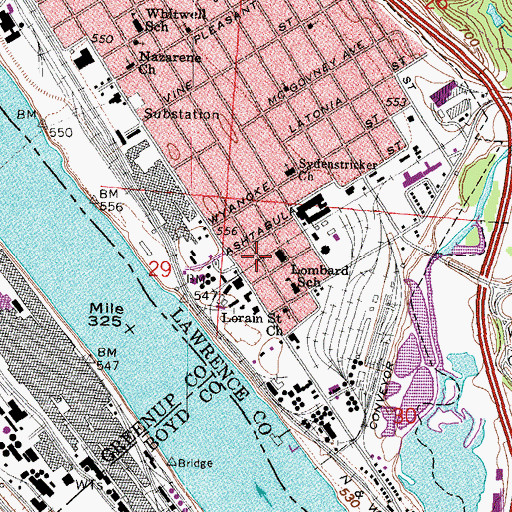 Topographic Map of Patriot Emergency Medical Services Ironton Station, OH