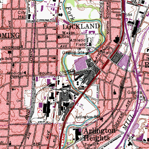Topographic Map of Eaton Medical Transportation Station 6, OH