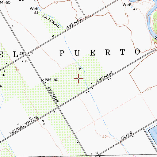Topographic Map of Lateral A, CA