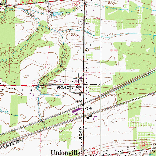 Topographic Map of Broadfield Services, OH
