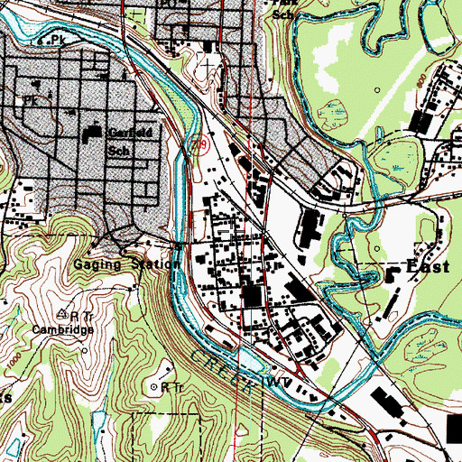 Topographic Map of United Ambulance of Cambridge, OH