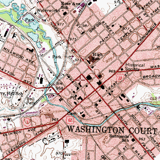 Topographic Map of Fayette County Emergency Medical Services, OH