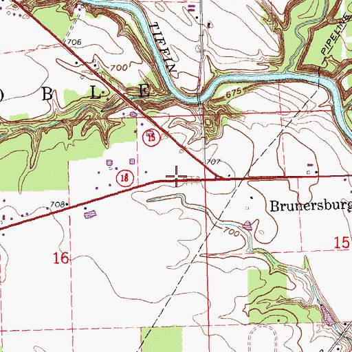 Topographic Map of M and M Medivan Ambulance, OH