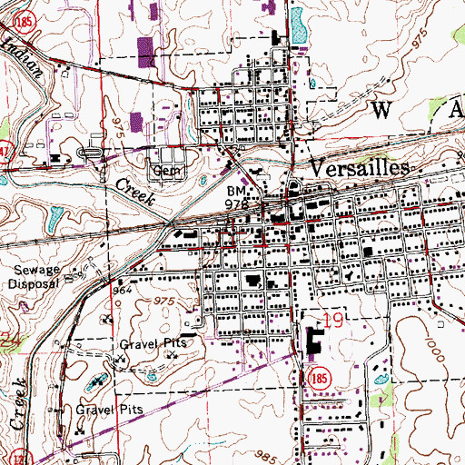 Topographic Map of Versailles Emergency Medical Services, OH