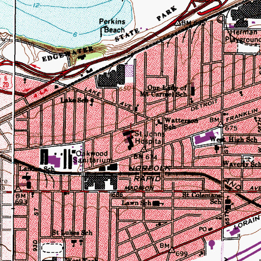 Topographic Map of Nurses Choice Ambulance, OH