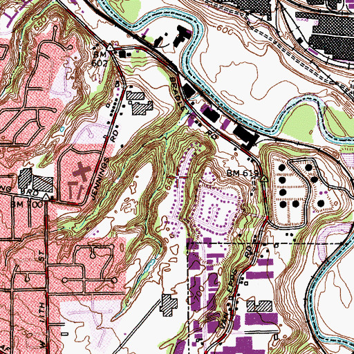Topographic Map of Hamm Ambulance Service, OH