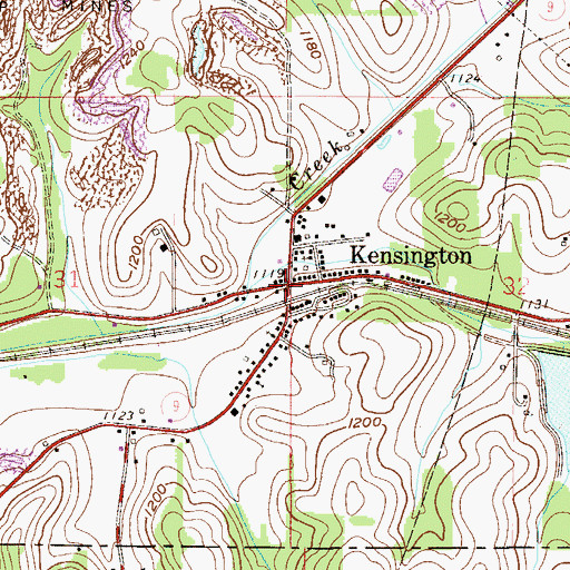 Topographic Map of Maple Cotton Funeral Home Ambulance Service, OH