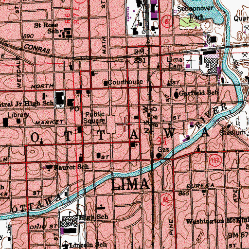Topographic Map of Medcorp Emergency Medical Services, OH