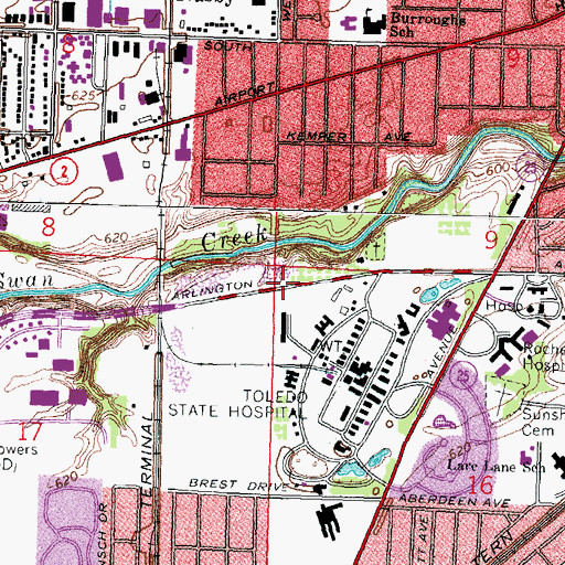 Topographic Map of Medcorp Emergency Medical Services, OH