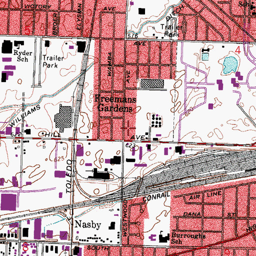 Topographic Map of Lifecare Medical Services Toledo Substation, OH