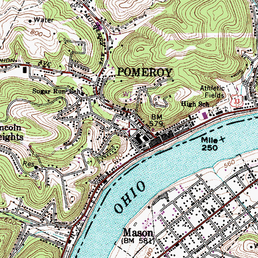 Topographic Map of Pomeroy Emergency Squad, OH
