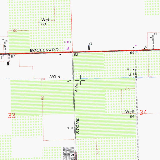 Topographic Map of Lateral Number Four, CA