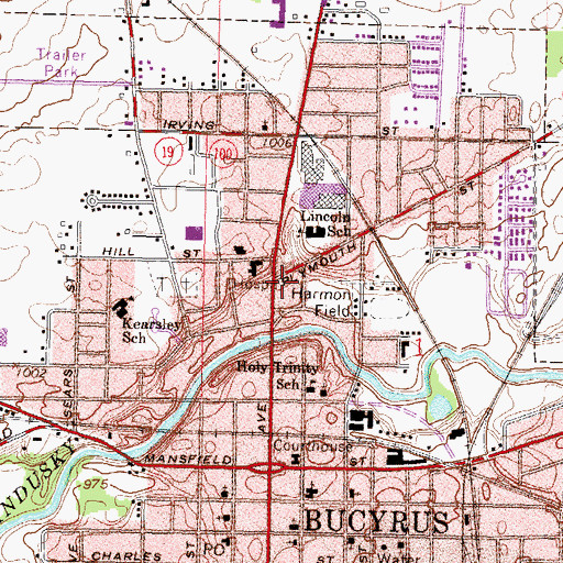 Topographic Map of Lifestar Emergency Medical Services, OH