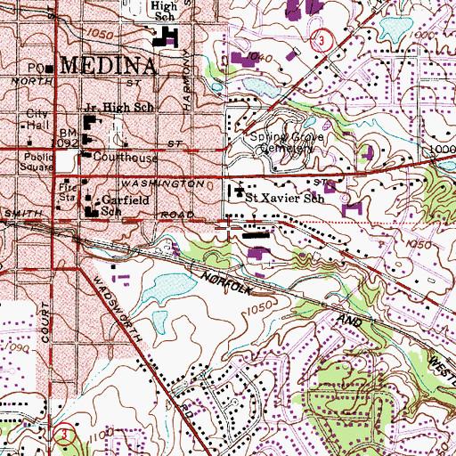 Topographic Map of Lifecare Medical Services Medina Substation, OH