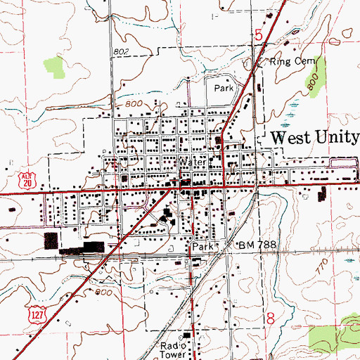Topographic Map of Williams County Emergency Medical Services Medic 6, OH