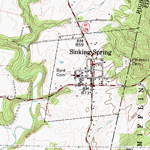 Topographic Map of Brushcreek Life Squad, OH