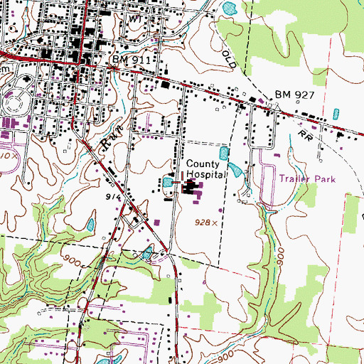 Topographic Map of Brown County Life Squad Association, OH