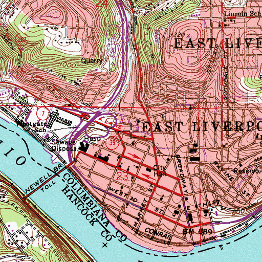 Topographic Map of Tri - County Ambulance Service, OH