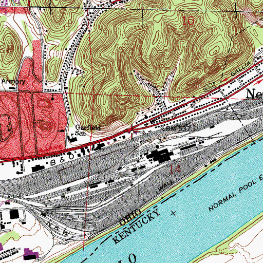 Topographic Map of Portsmouth Ambulance, OH