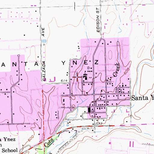 Topographic Map of College Elementary School, CA