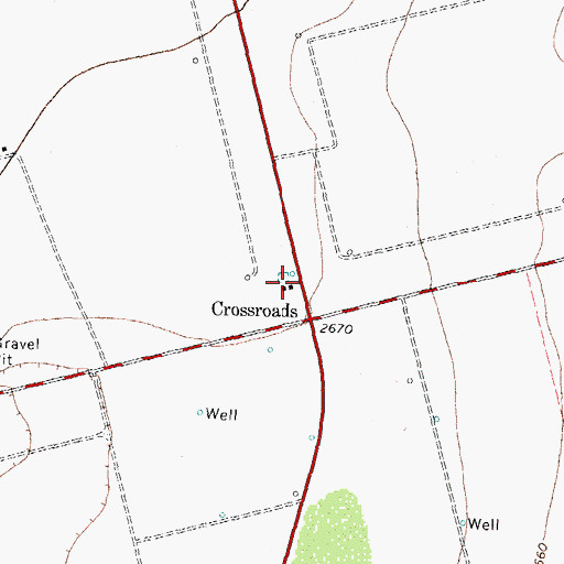 Topographic Map of Reagan County Volunteer Fire Department, TX