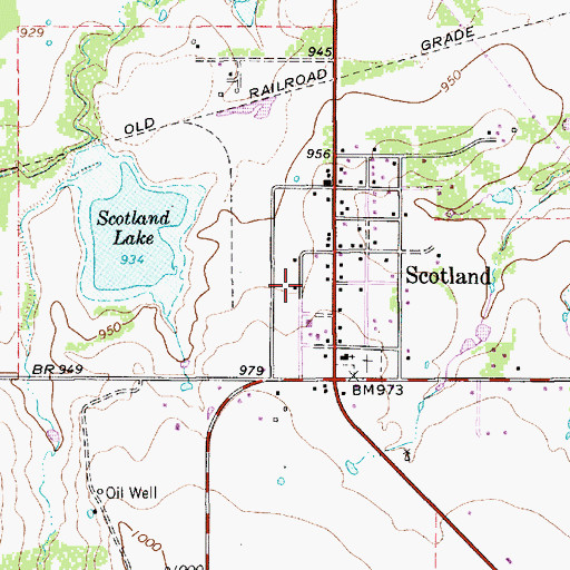 Topographic Map of Scotland Volunteer Fire Department, TX