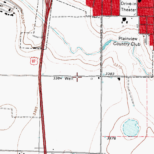 Topographic Map of Plainview Fire Department Station 2, TX