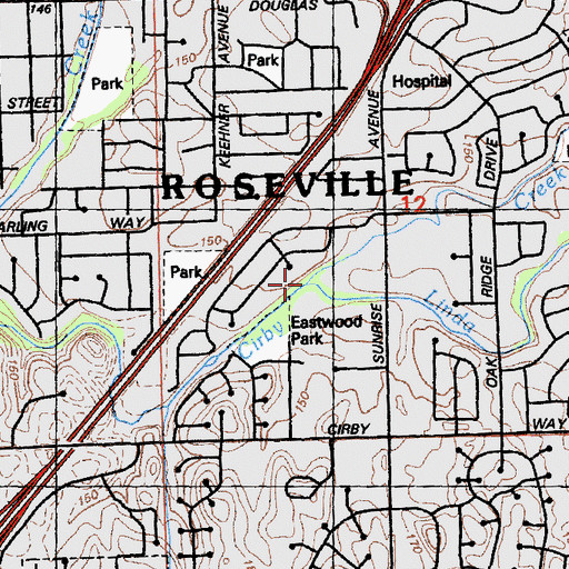 Topographic Map of Linda Creek, CA