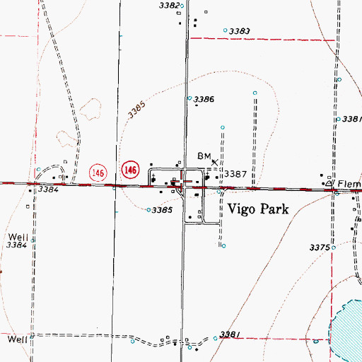 Topographic Map of Vigo Park Volunteer Fire Department, TX