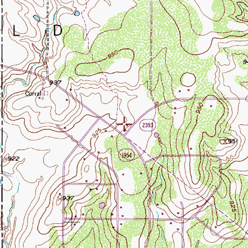 Topographic Map of Arrowhead Ranch Estates Volunteer Fire Department, TX