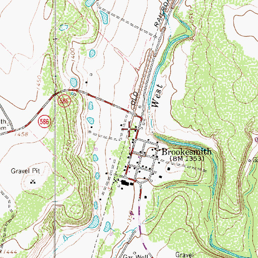 Topographic Map of Brookesmith Volunteer Fire Department, TX