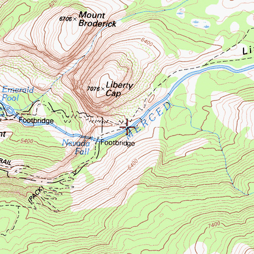 Topographic Map of Little Yosemite Valley, CA