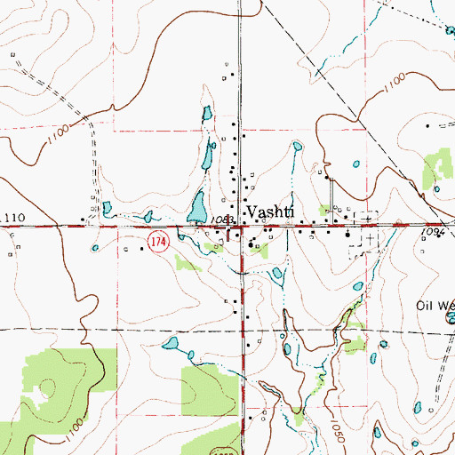 Topographic Map of Vashti Volunteer Fire Department, TX