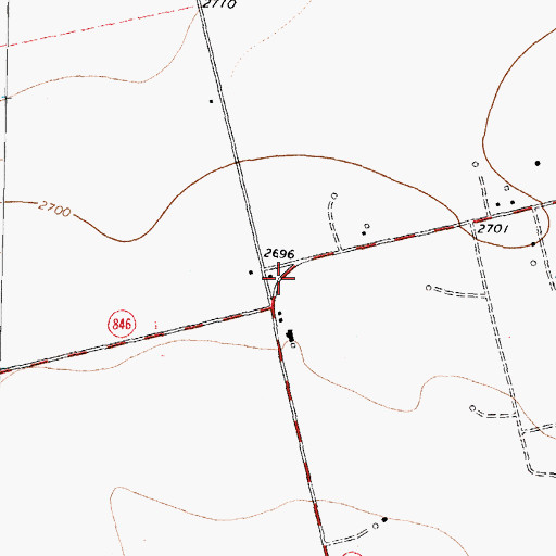Topographic Map of Howard County Volunteer Fire Department Luther, TX