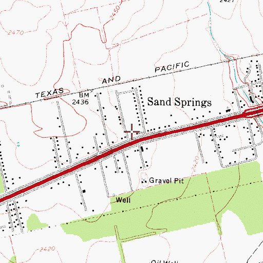Topographic Map of Howard County Volunteer Fire Department Sand Springs, TX