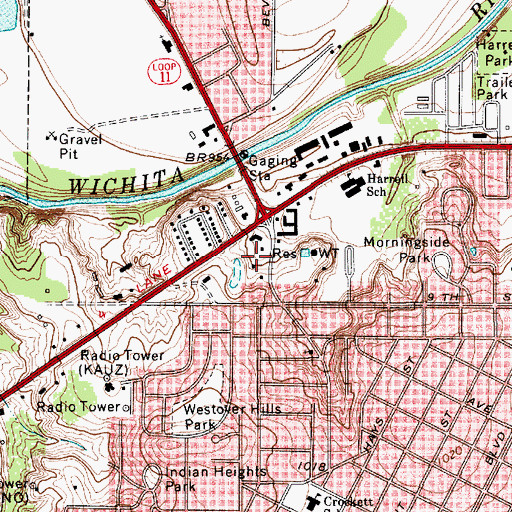 Topographic Map of Wichita Falls Fire Department Station 5, TX