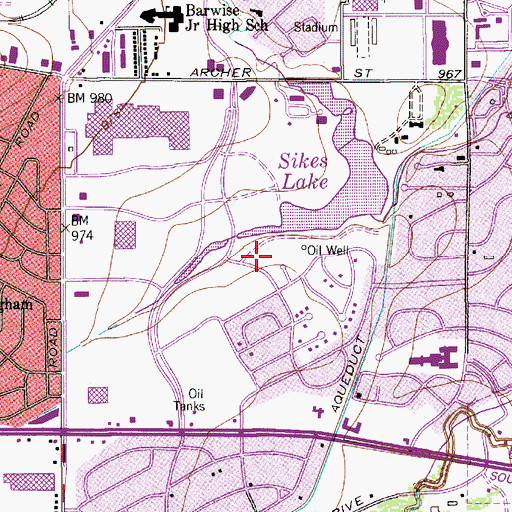 Topographic Map of Wichita Falls Fire Department Station 8, TX