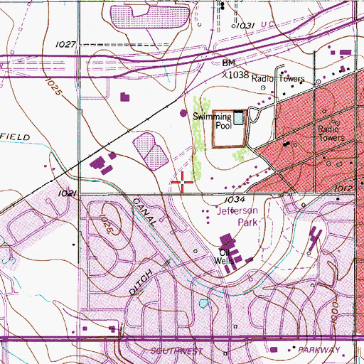 Topographic Map of Wichita Falls Fire Department Station 6, TX