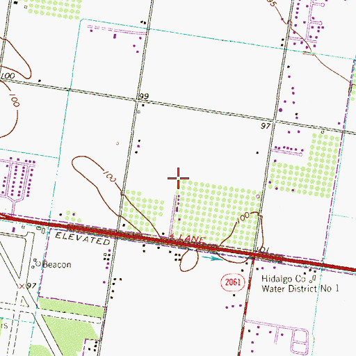 Topographic Map of Edinburg Volunteer Fire Department Station 4, TX