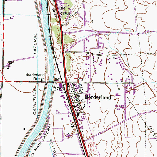 Topographic Map of El Paso Fire Department Station 2, TX