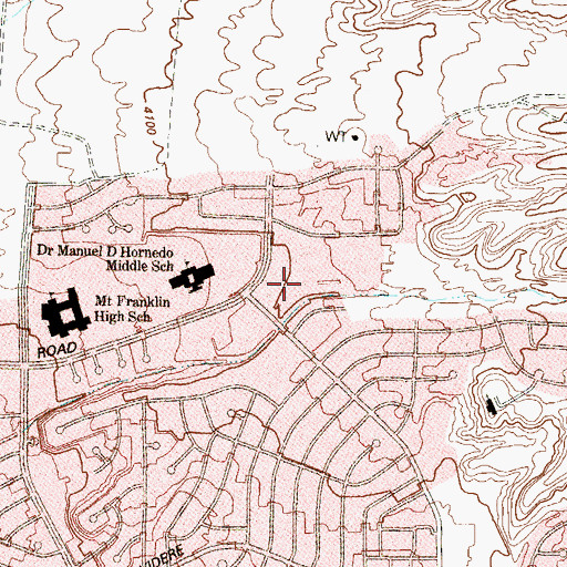 Topographic Map of El Paso Fire Department Station 27, TX