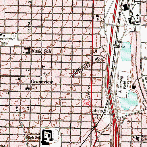 Topographic Map of El Paso Fire Department Station 12, TX