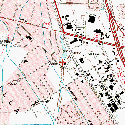Topographic Map of El Paso Fire Department Station 15, TX