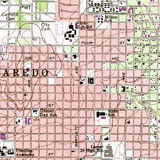 Topographic Map of Laredo Fire Department Station 5, TX